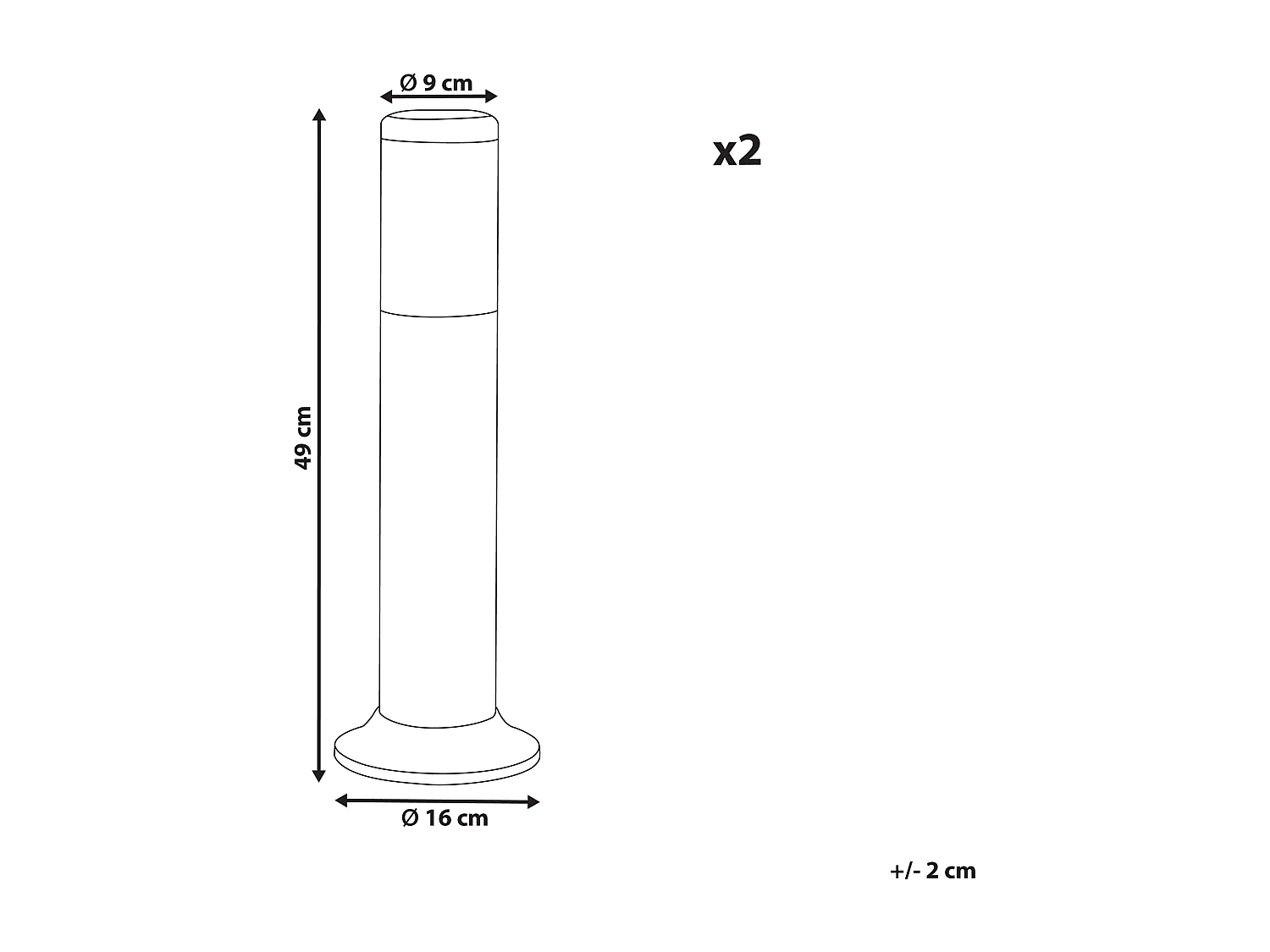 Zestaw 2 lamp stojących ogrodowych GARDNER Czarny