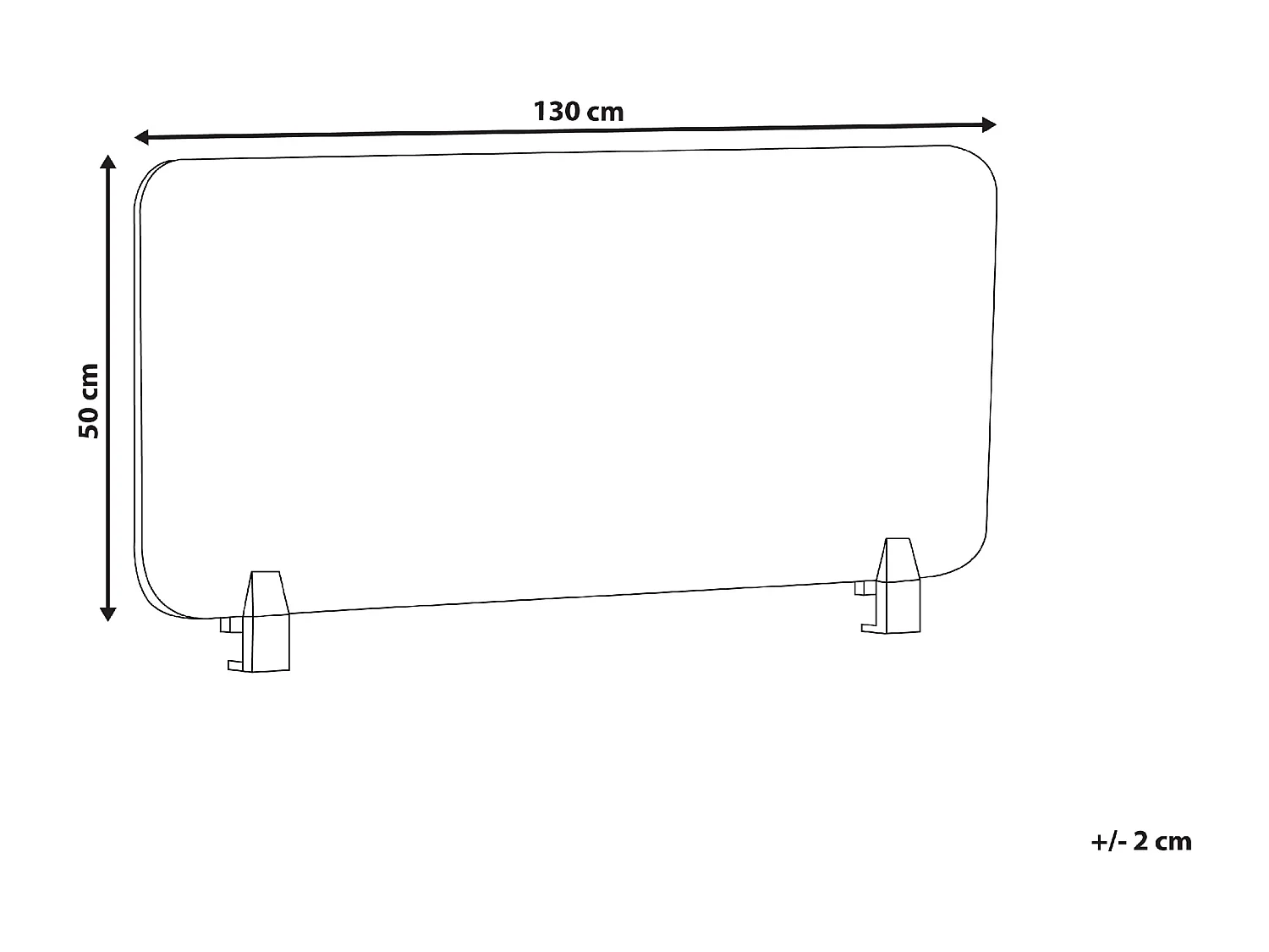 Przegroda na biurko 130 x 50 cm beżowa SPLIT