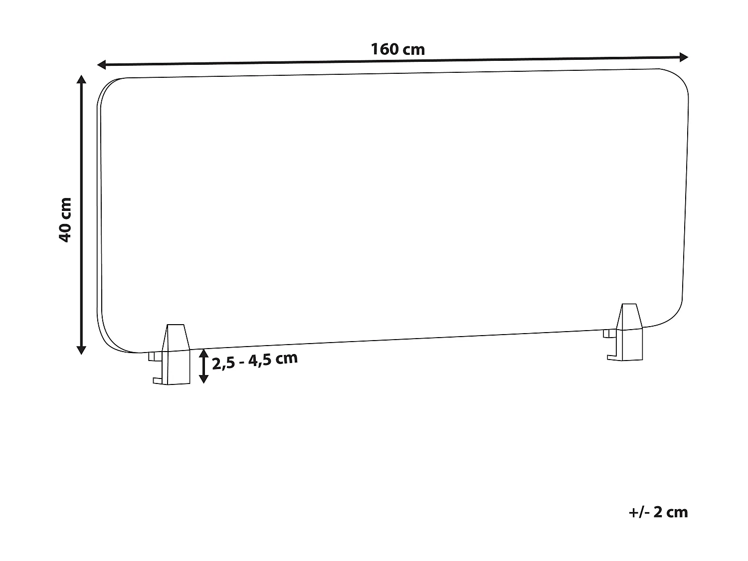 Panel separador amarillo mostaza 160 x 40 cm WALLY