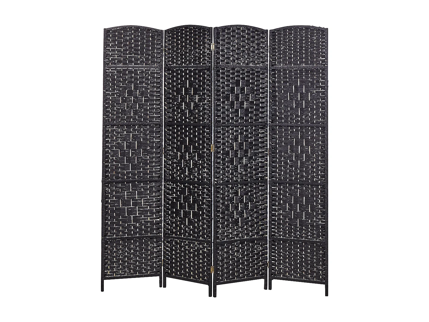 Séparateur de pièce à 4 panneaux LAPPAGO Noir 163 cm 170 cm