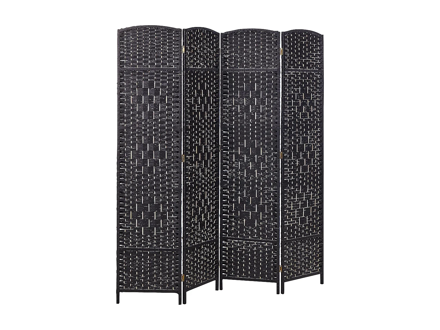 Séparateur de pièce à 4 panneaux LAPPAGO Noir 163 cm 170 cm