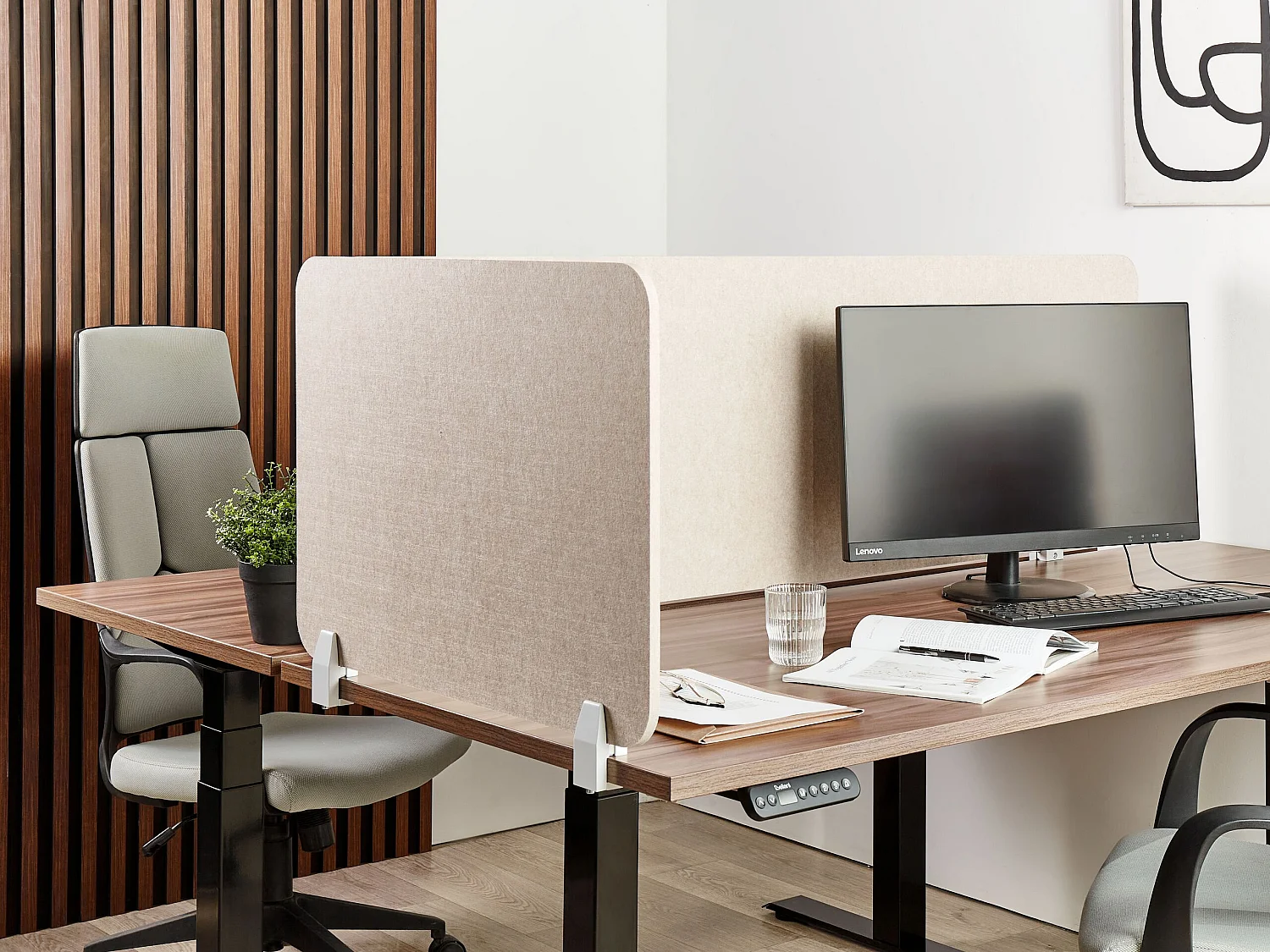 Cloison amovible de bureau Beige SPLIT