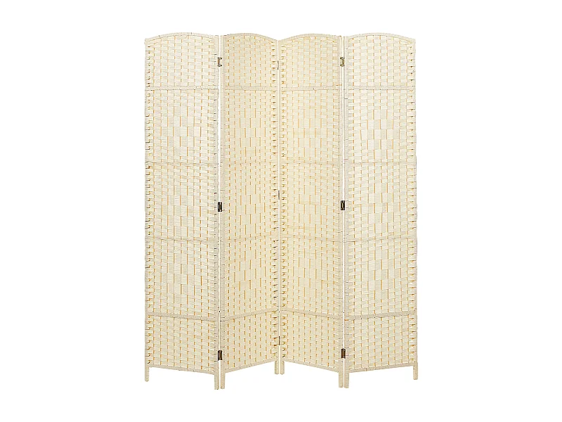 Séparateur de pièce à 4 panneaux LAPPAGO Beige clair 163 cm 170 cm