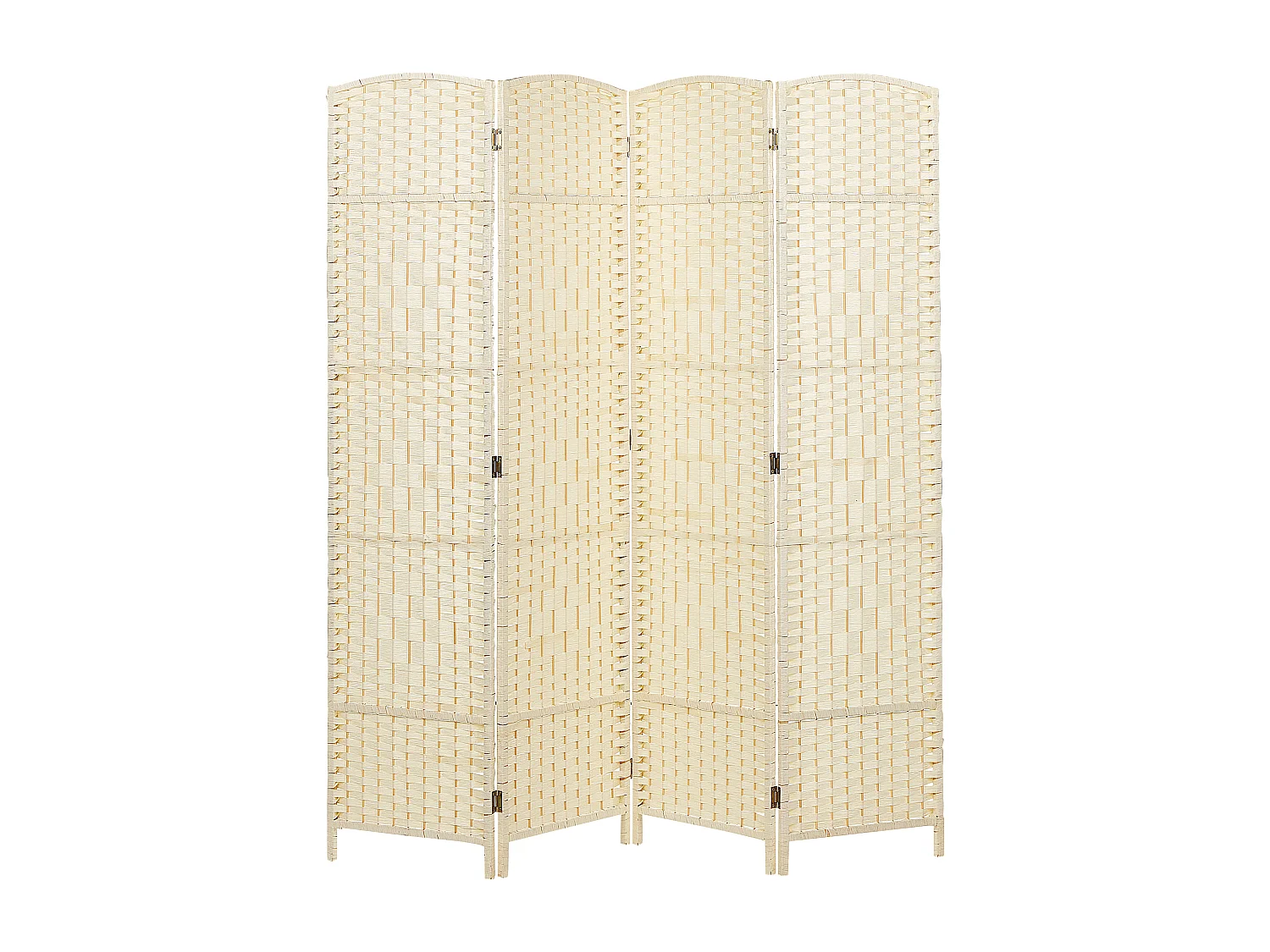Séparateur de pièce à 4 panneaux LAPPAGO Beige clair 163 cm 170 cm