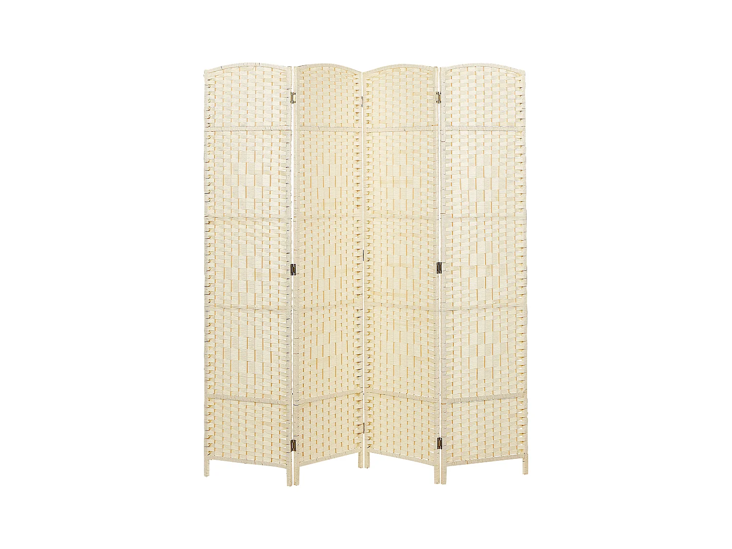 Séparateur de pièce à 4 panneaux LAPPAGO Beige clair 163 cm 170 cm