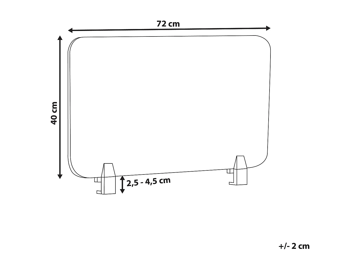 Schreibtisch Trennwand Akustik Polster rot 72 x 40 cm Schallschutz Wally