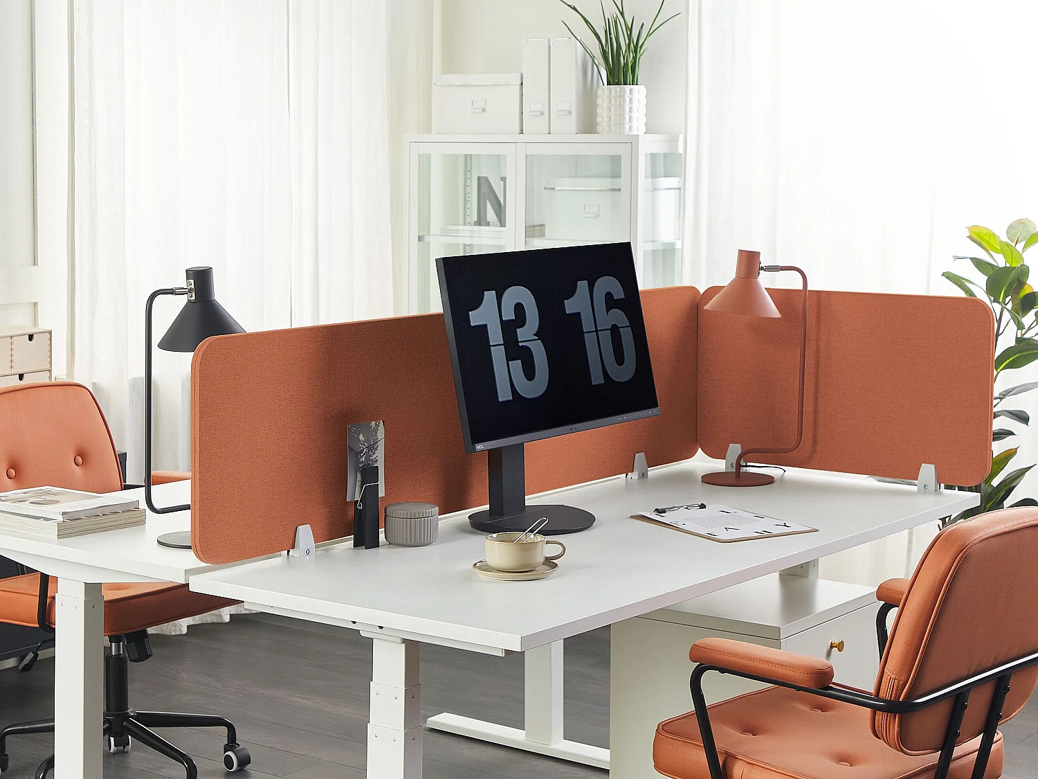 Séparateur de bureau orange 72 x 40 cm WALLY