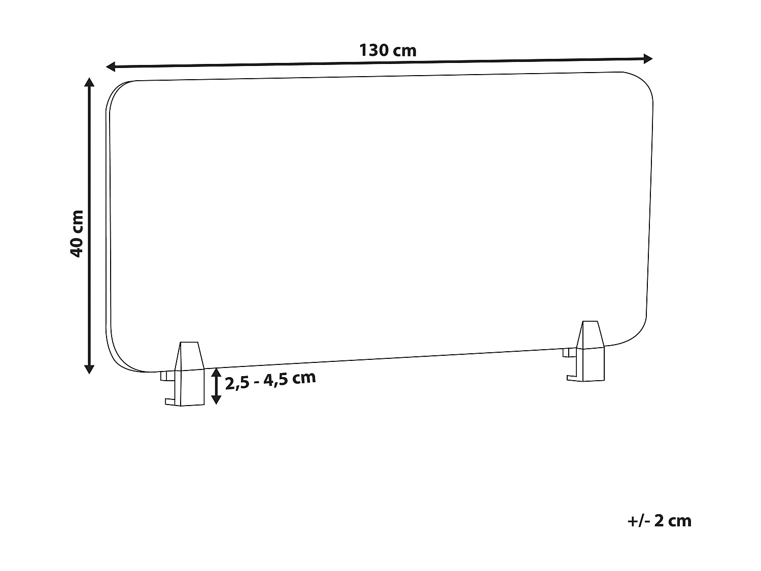 Bureauscherm geel 130 x 40 cm WALLY
