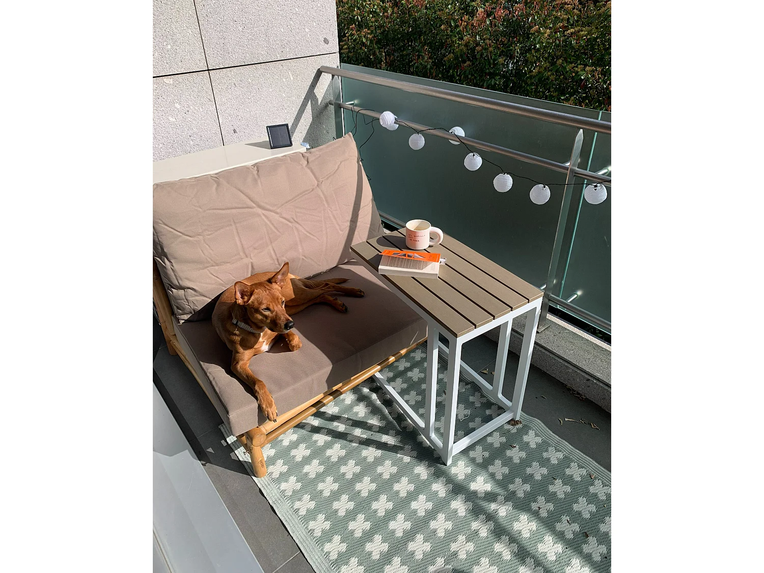 Mesa auxiliar de jardín MESSINA 60 cm 35 cm Blanco