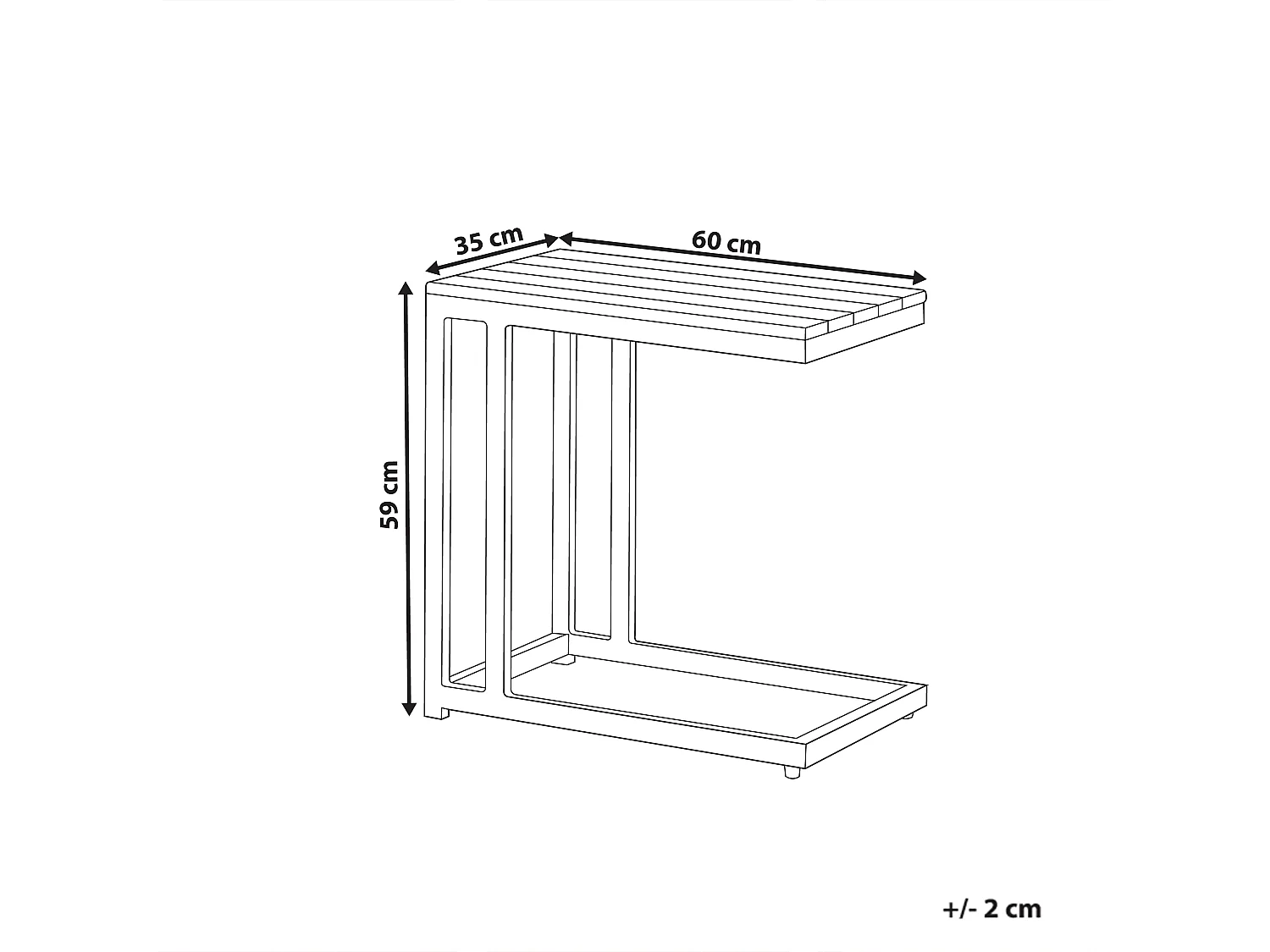 Table d'appoint pour le jardin MESSINA 60 cm 35 cm Blanc