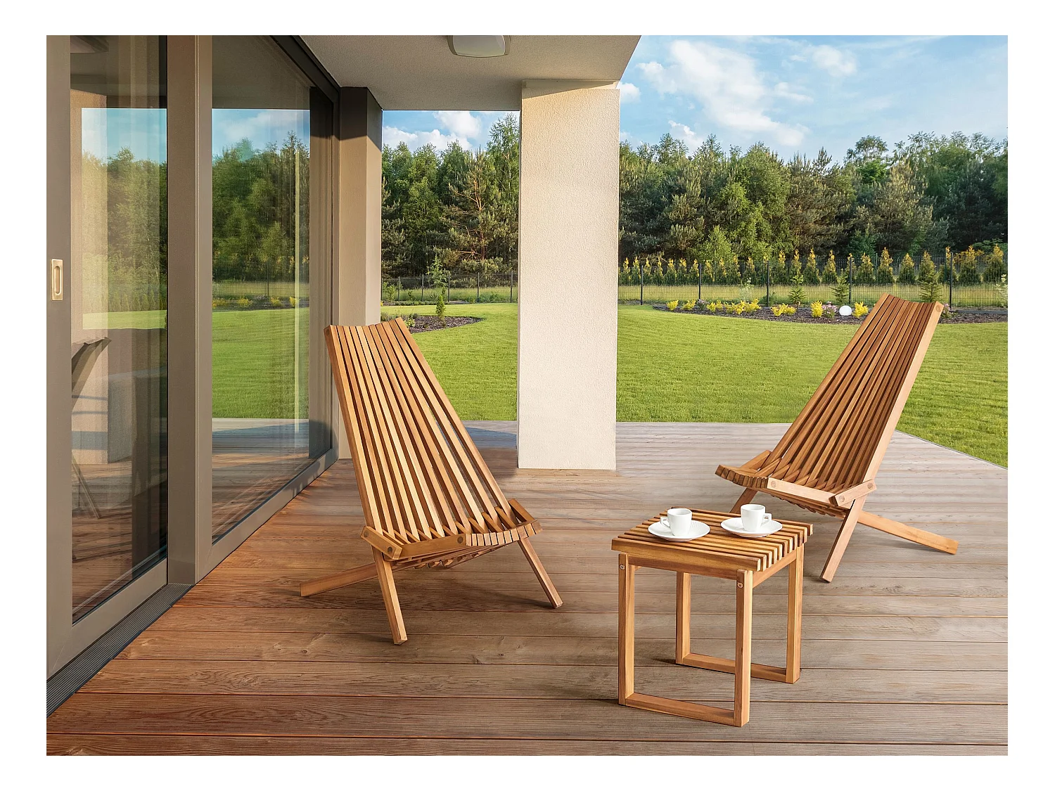 Table d'appoint pour le jardin BELLANO 35 cm 40 cm Acacia Marron