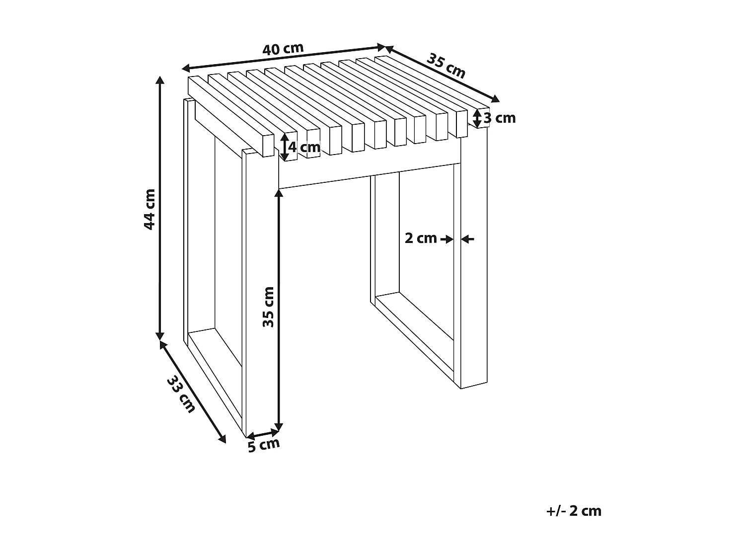 Stolik ogrodowy BELLANO 35 cm 40 cm Drewno akacjowe Brązowy