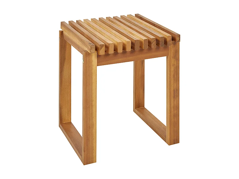 Garten Beistelltisch Akazienholz hellbraun Latten-Optik 40 x 40 cm Bellano