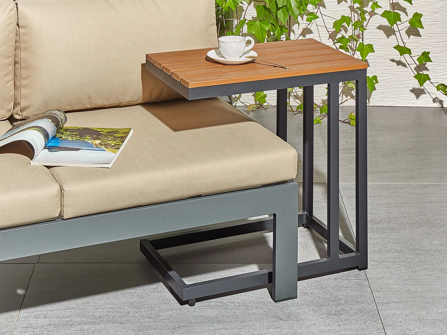 Table d'appoint pour le jardin MESSINA 60 cm 35 cm Noir