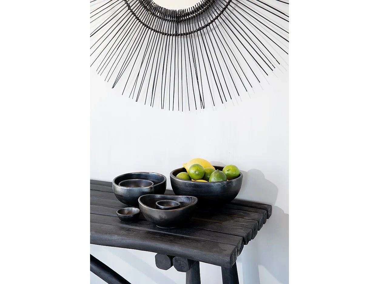 Le Bol Courbé Brûlé - Noir - Lot de 3