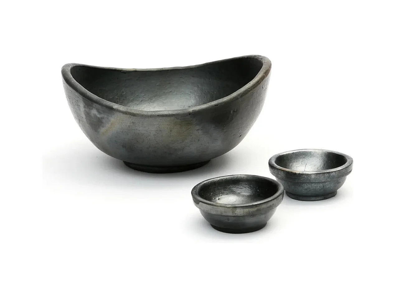 De Burned Gebogen Kom - Zwart - Set Van 3
