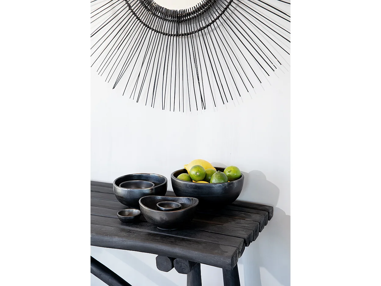 Le Bol Courbé Brûlé - Noir - Lot de 3