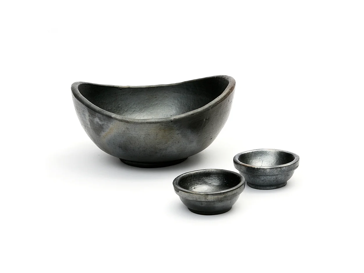 Le Bol Courbé Brûlé - Noir - Lot de 3