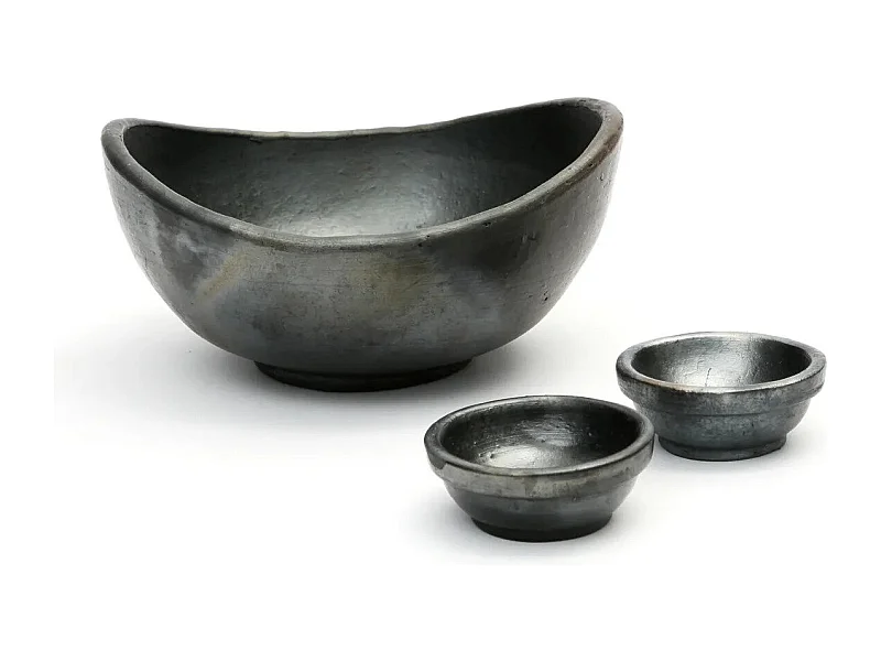 Le Bol Courbé Brûlé - Noir - Lot de 3