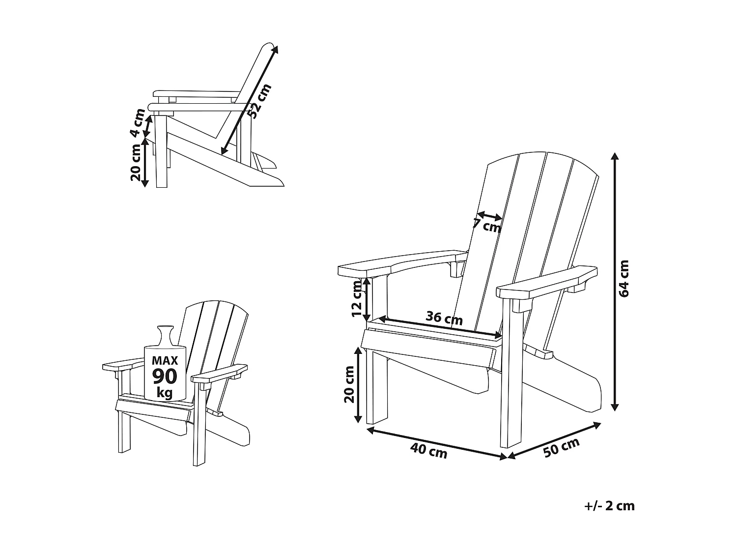 Chaise pour enfant ADIRONDACK Bleu clair