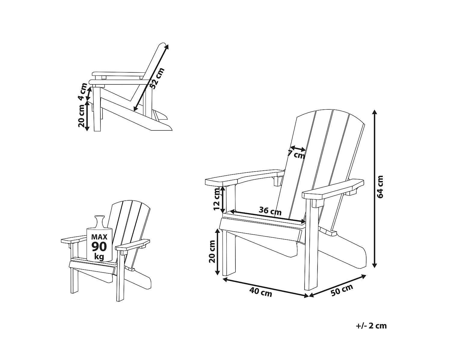 Chaise pour enfant ADIRONDACK Bleu clair