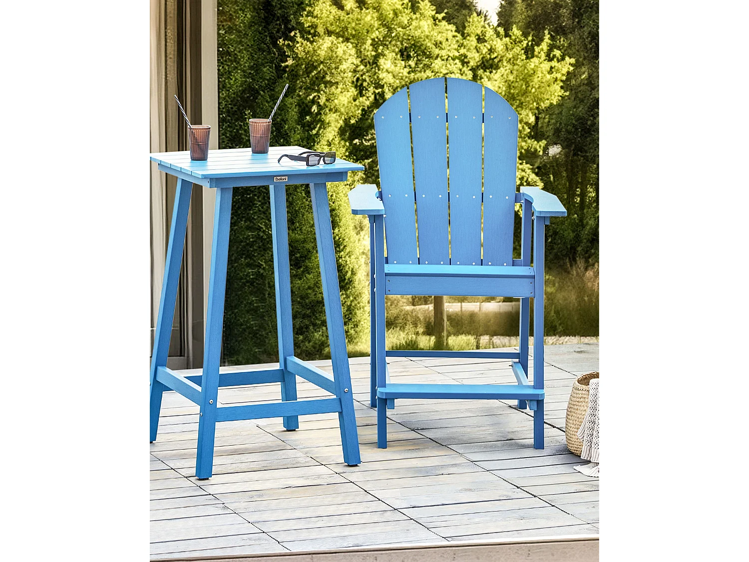 Garten-Barstuhl ADIRONDACK Kunststoff Blau