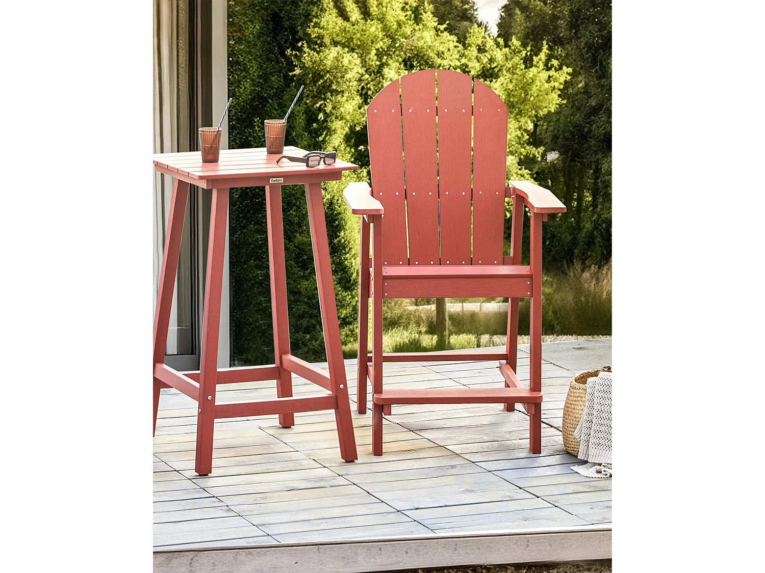 Garten-Barstuhl ADIRONDACK Kunststoff Rot