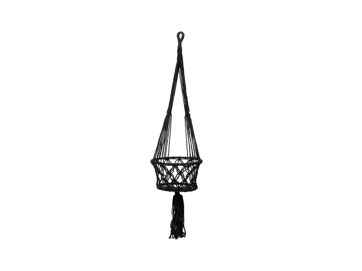 Le Porte-Plante Macramé - Noir - L
