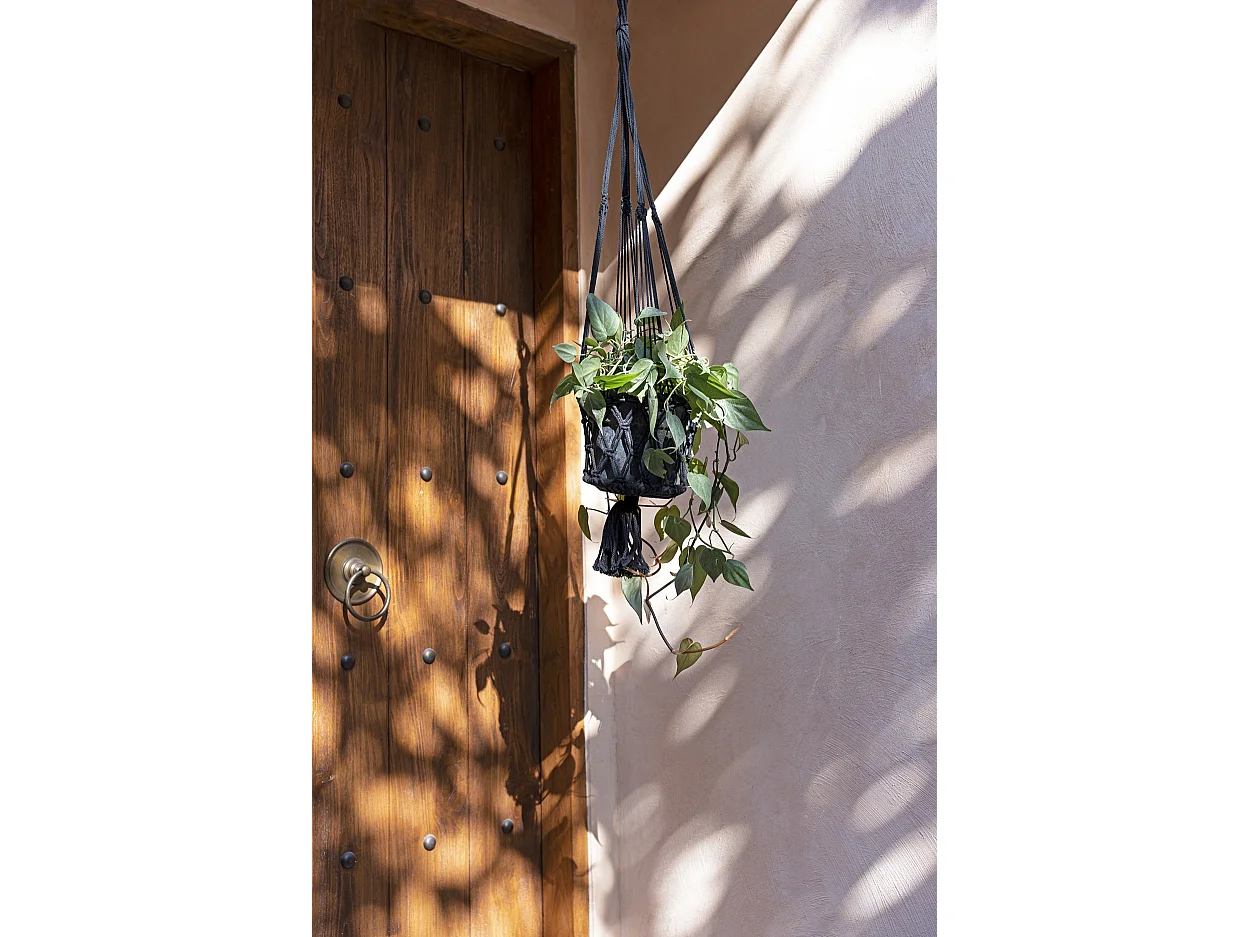 Le Porte-Plante Macramé - Noir - L
