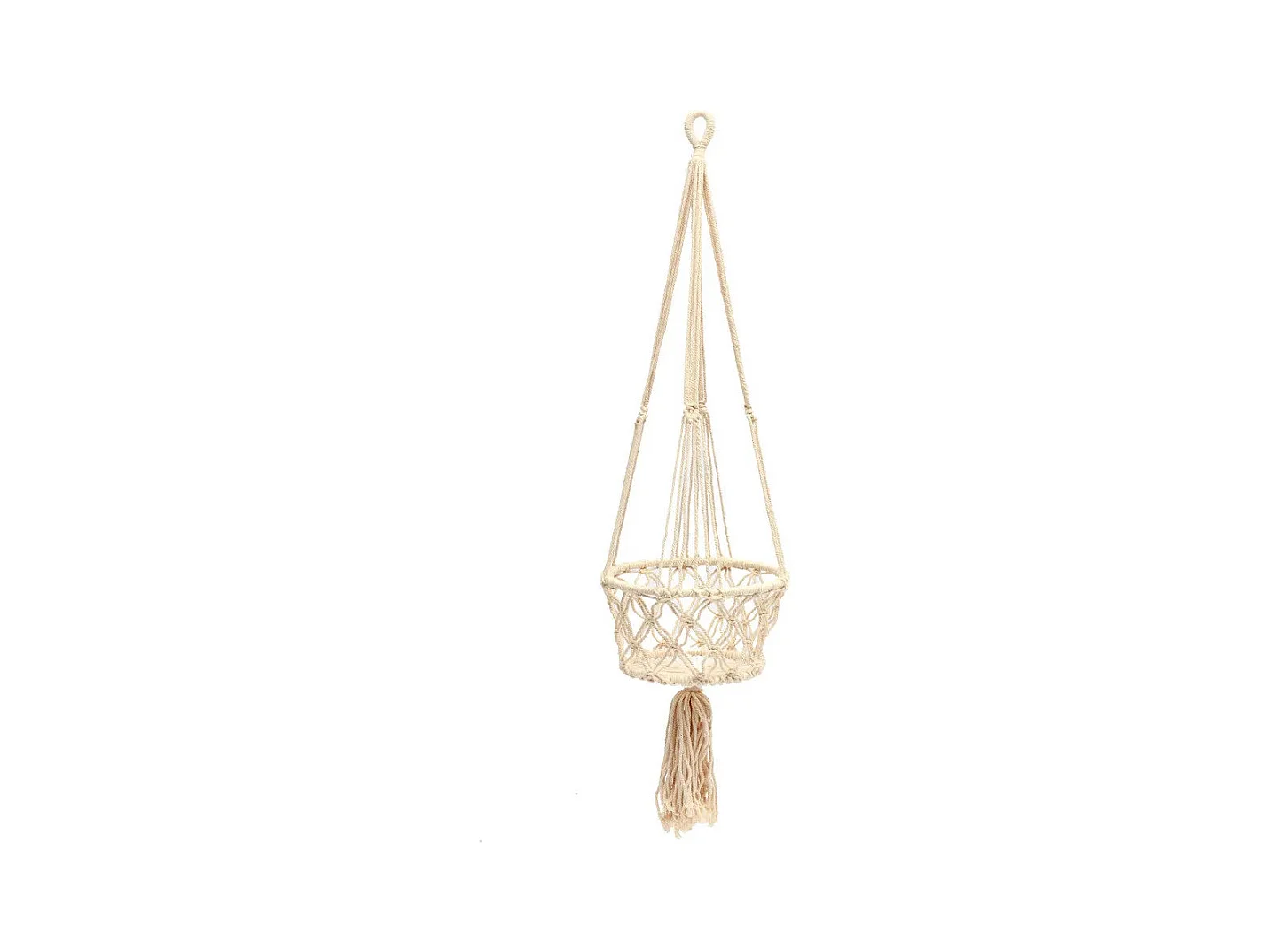 Le Porte-Plante Macramé - Blanc - M