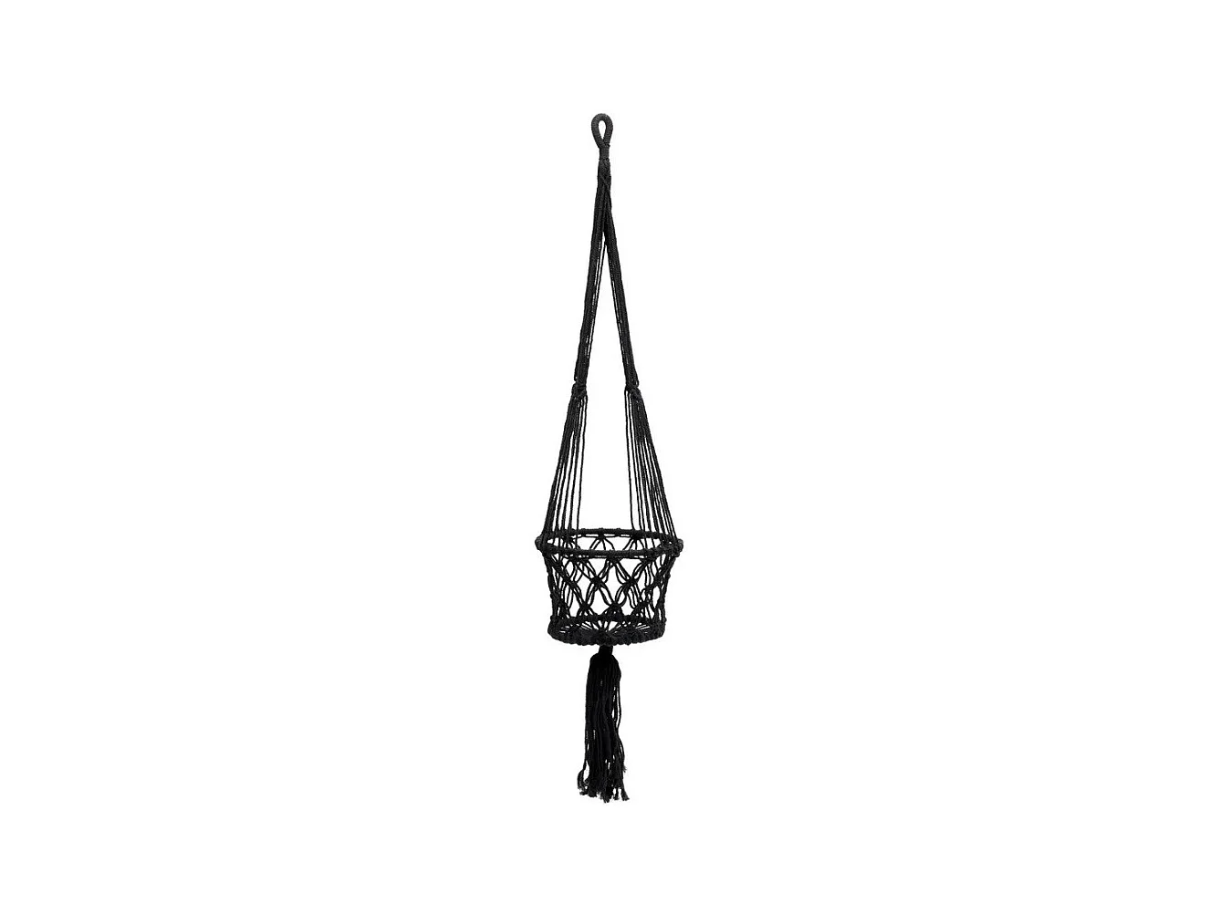 Le Porte-Plante Macramé - Noir - S