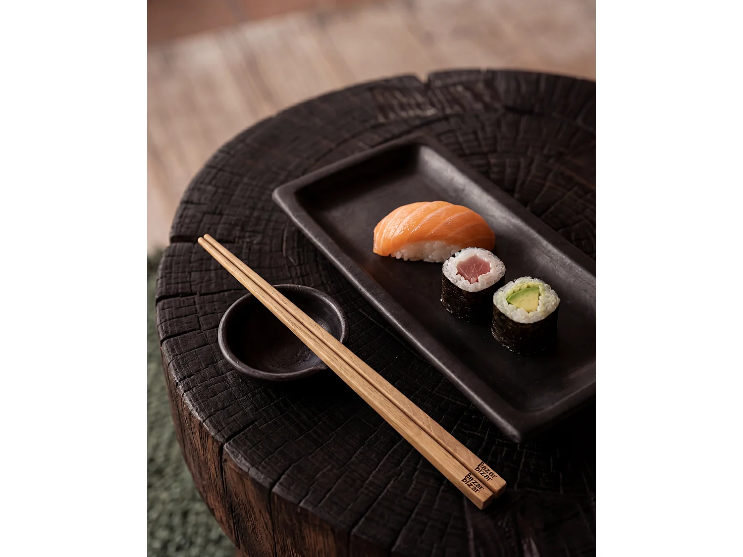 Il Piatto Da Sushi Bruciato - Nero - M