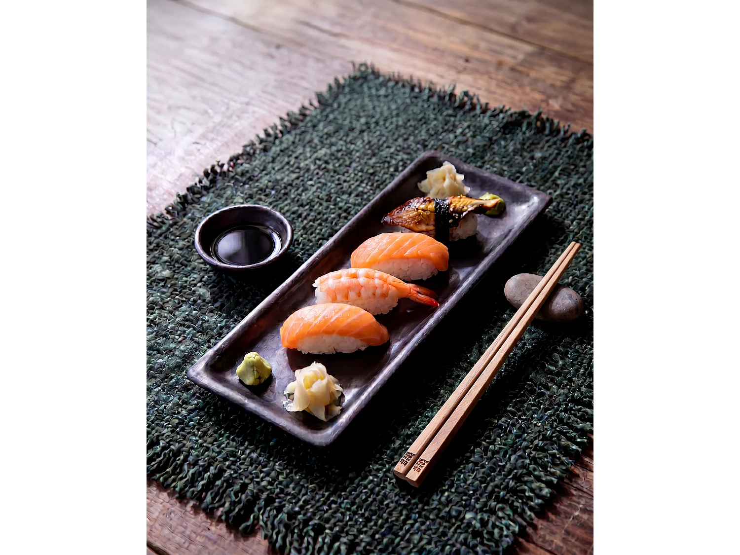Het Burned Sushi Bord - Zwart - L