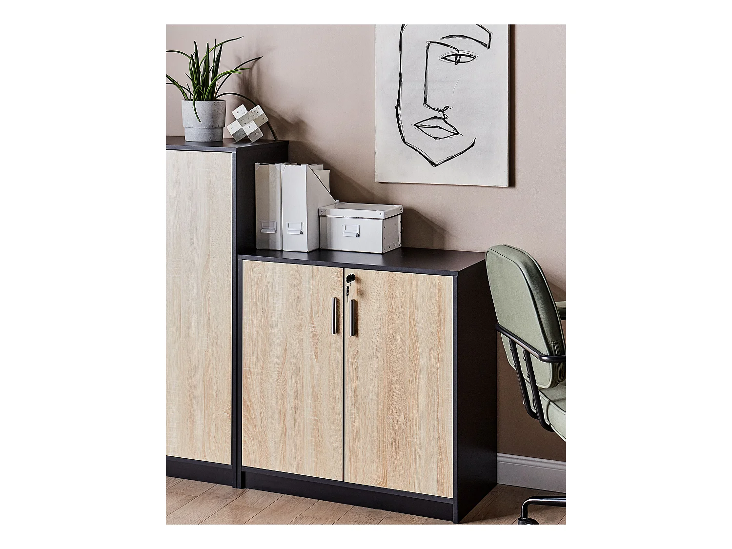Meuble de rangement ZEHNA Marron/noir