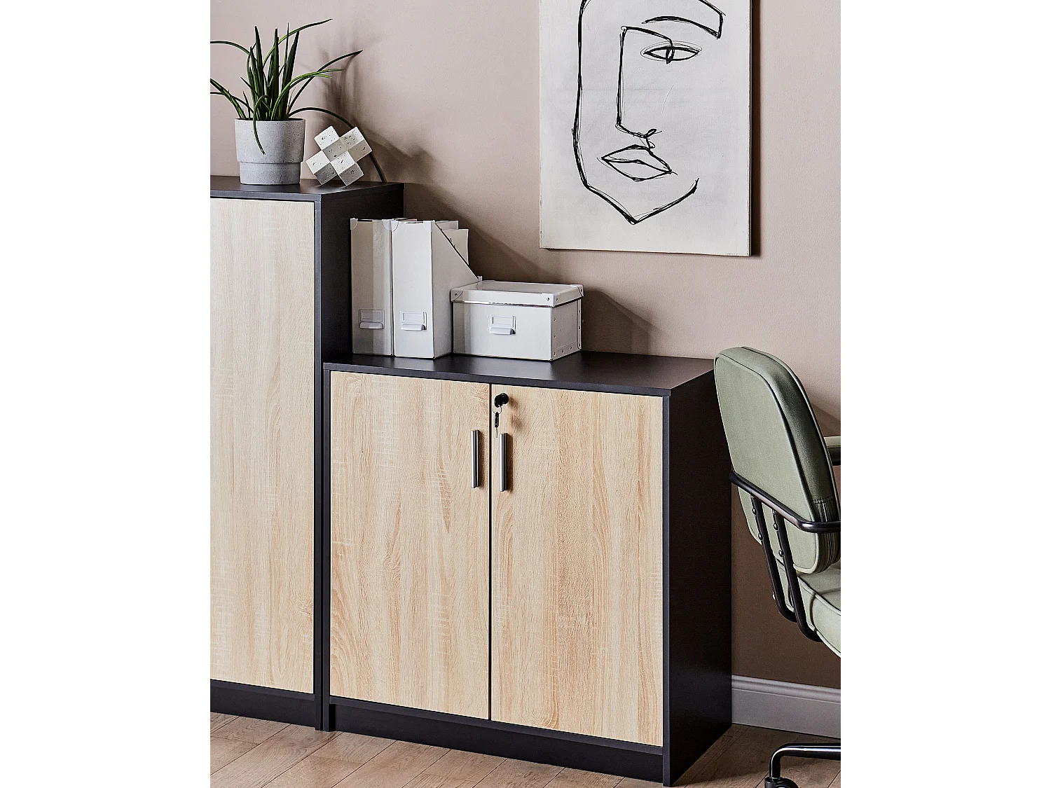 Meuble de rangement ZEHNA Marron/noir