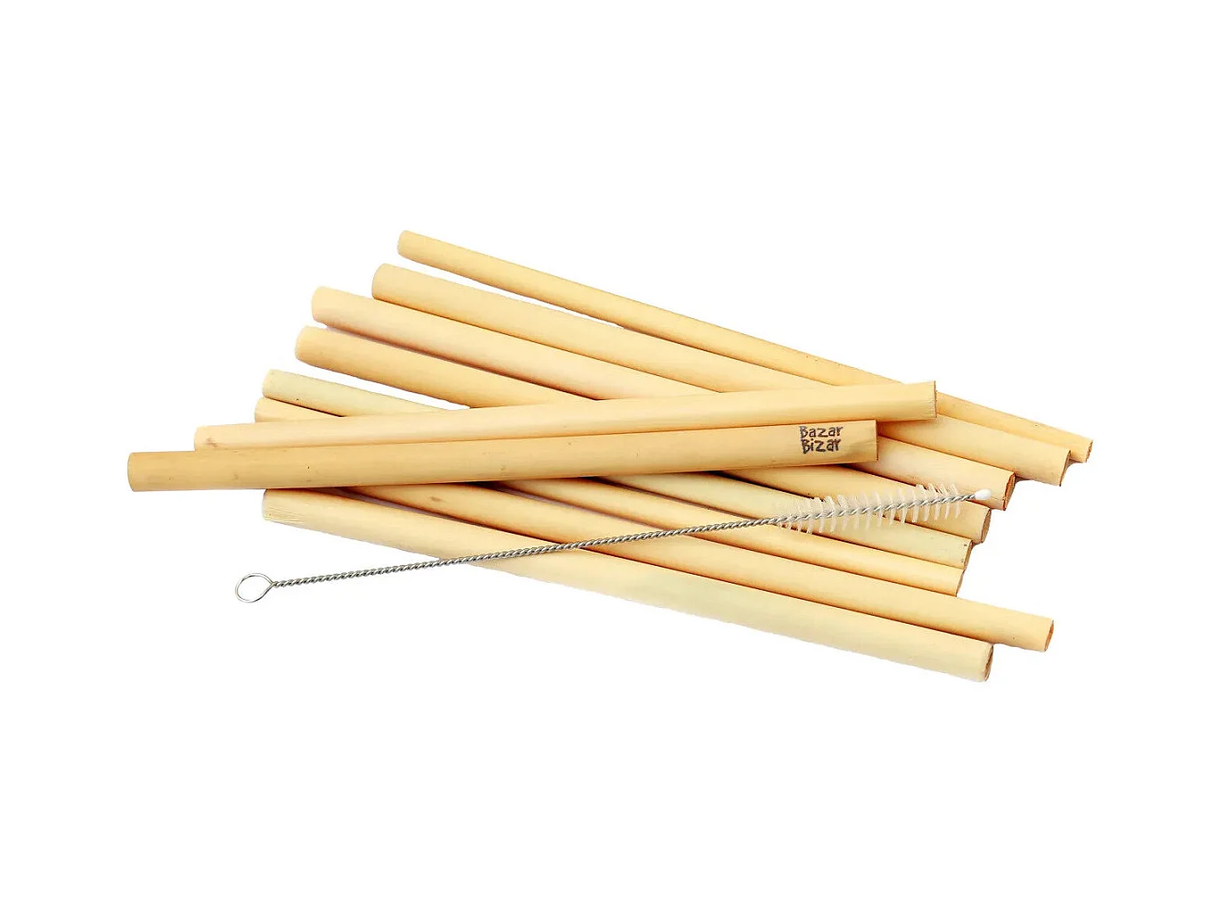 Les Pailles En Bambou - Lot De 10 Avec Brosse