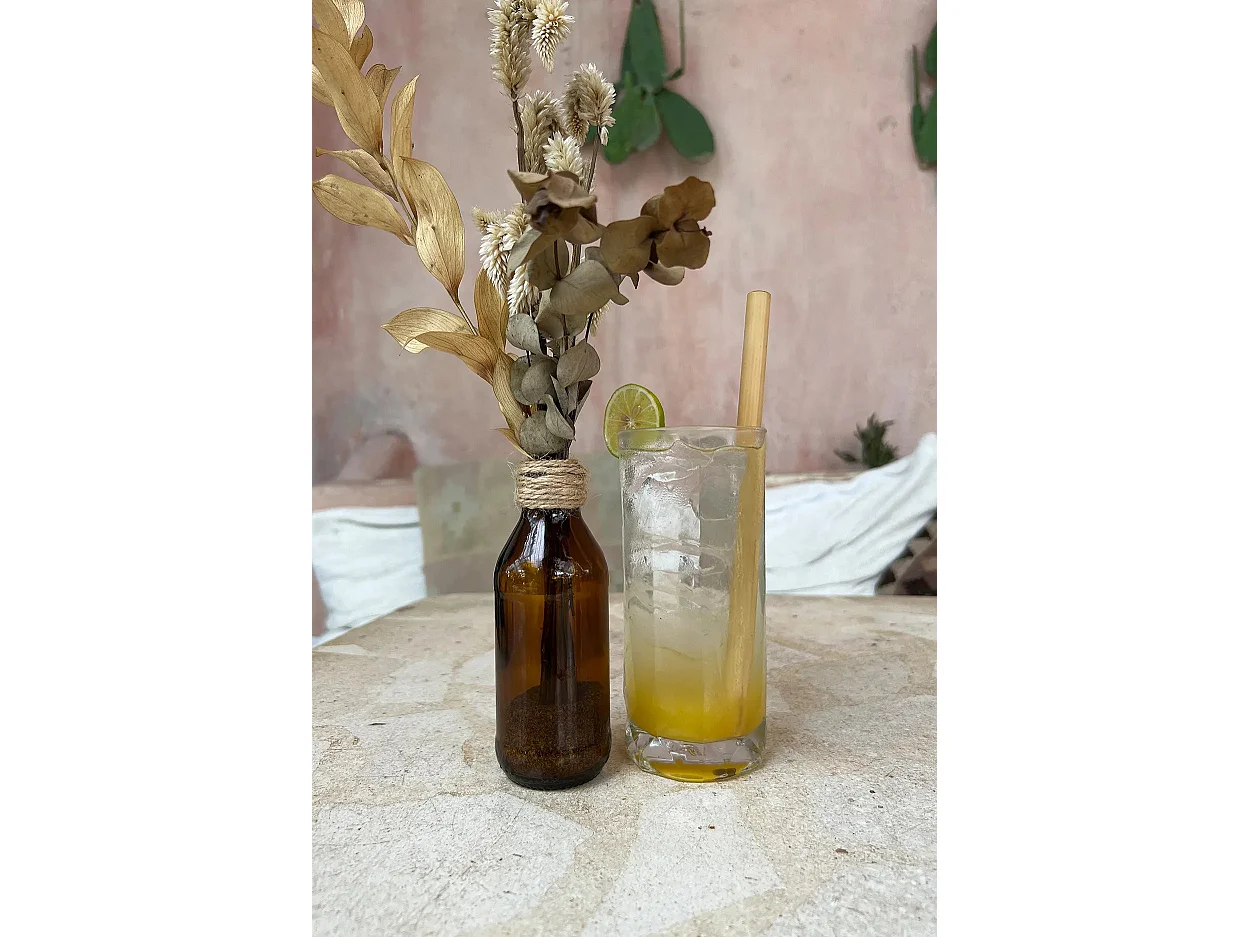 Las Pajitas Bambú - Juego de 10 con Cepillo de Limpieza