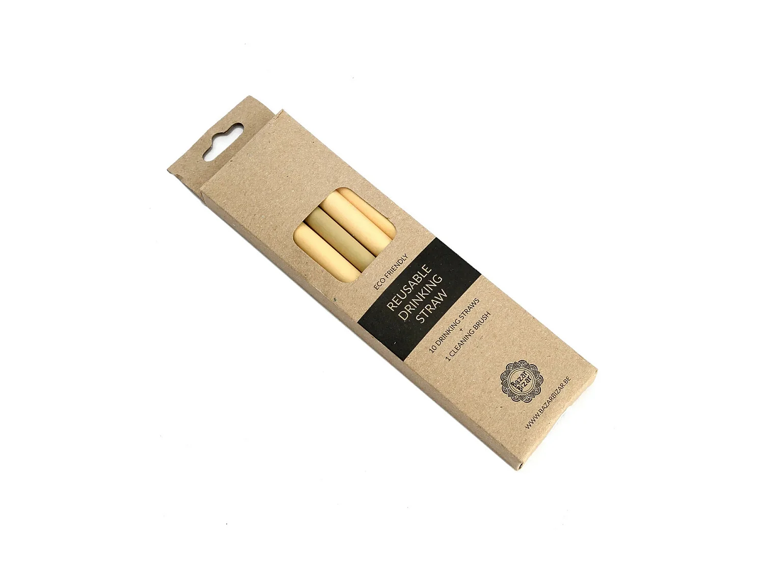 Les Pailles En Bambou - Lot De 10 Avec Brosse