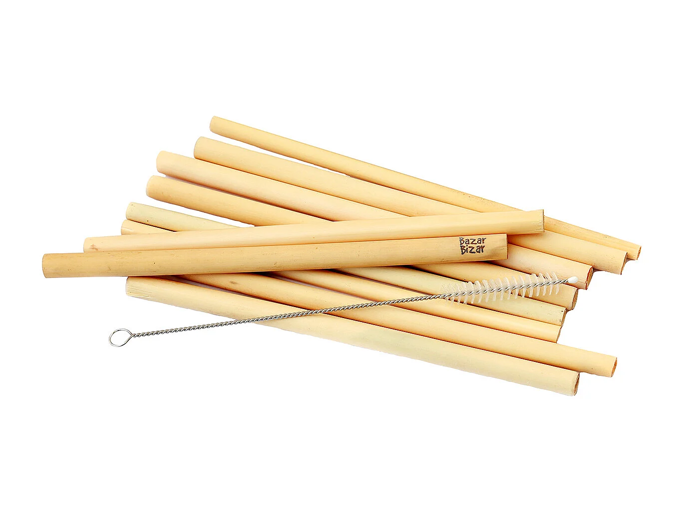 Las Pajitas de Bambú - Juego de 10 Con Cepillo de Limpieza