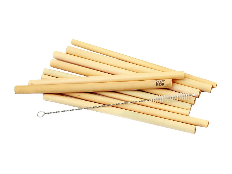 Bambusstrohhalme - Set von 10 - Mit Reinigungsbürste