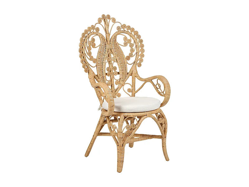 Chaise paon CARRARA Rotin Naturel