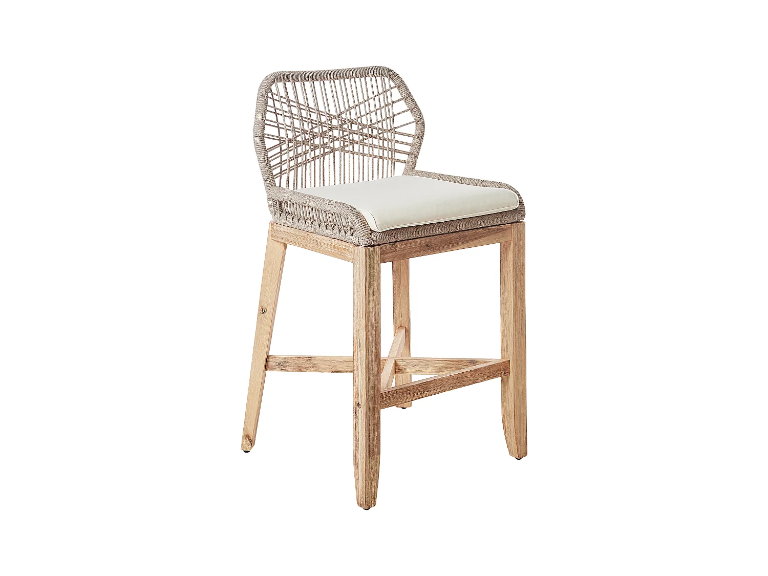 Lot de 2 chaises de bar de jardin TALAMONE Acacia Beige