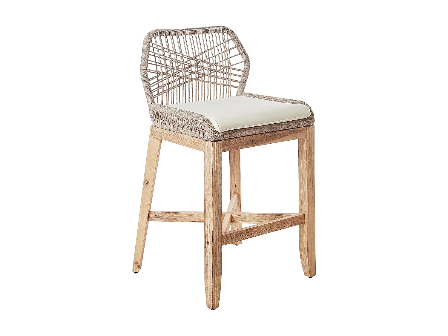 Lot de 2 chaises de bar de jardin TALAMONE Acacia Beige