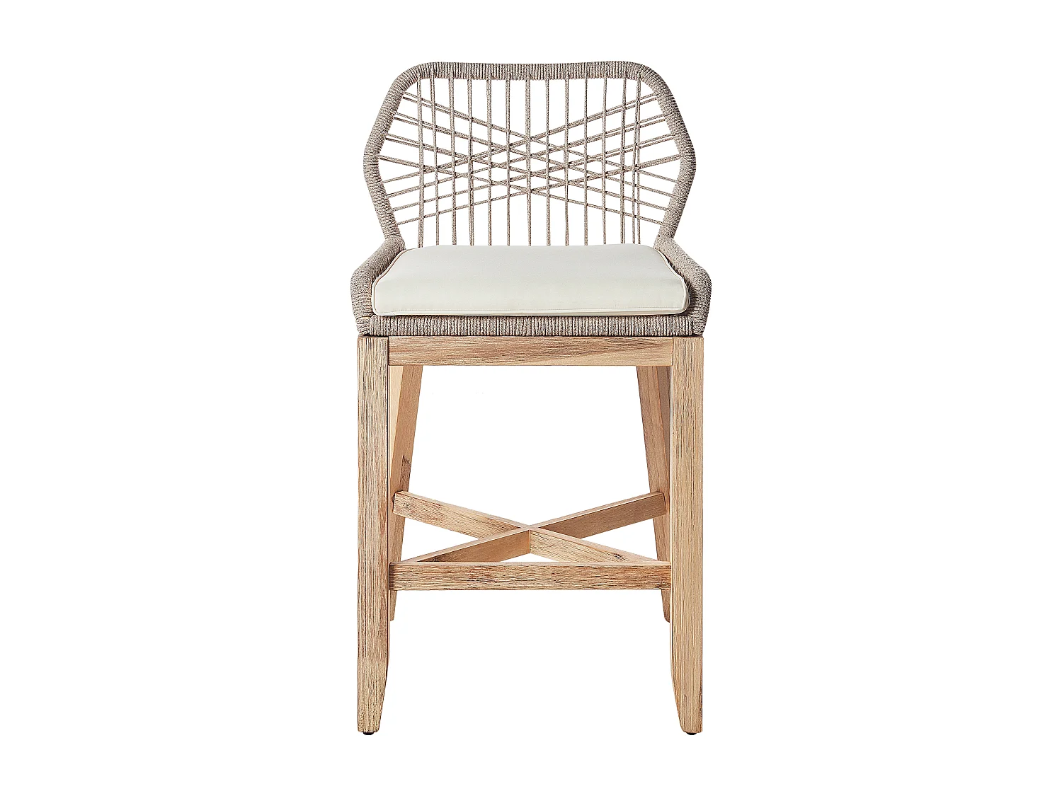 Lot de 2 chaises de bar de jardin TALAMONE Acacia Beige