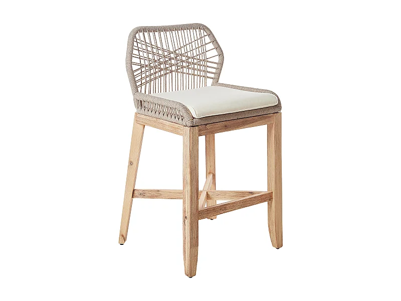 Set di 2 sgabelli da bar per giardino TALAMONE Legno d'acacia Beige