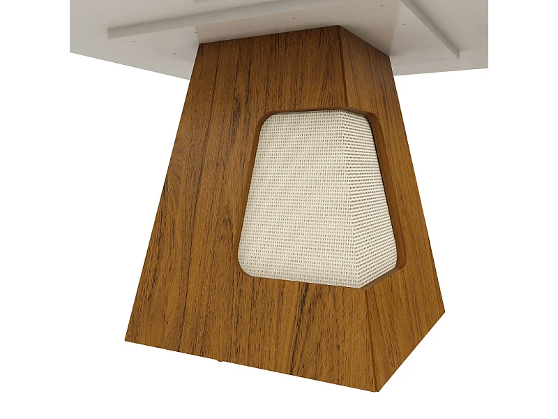 Table à Manger 8 Personnes Carrée 136 cm Chêne et Blanc