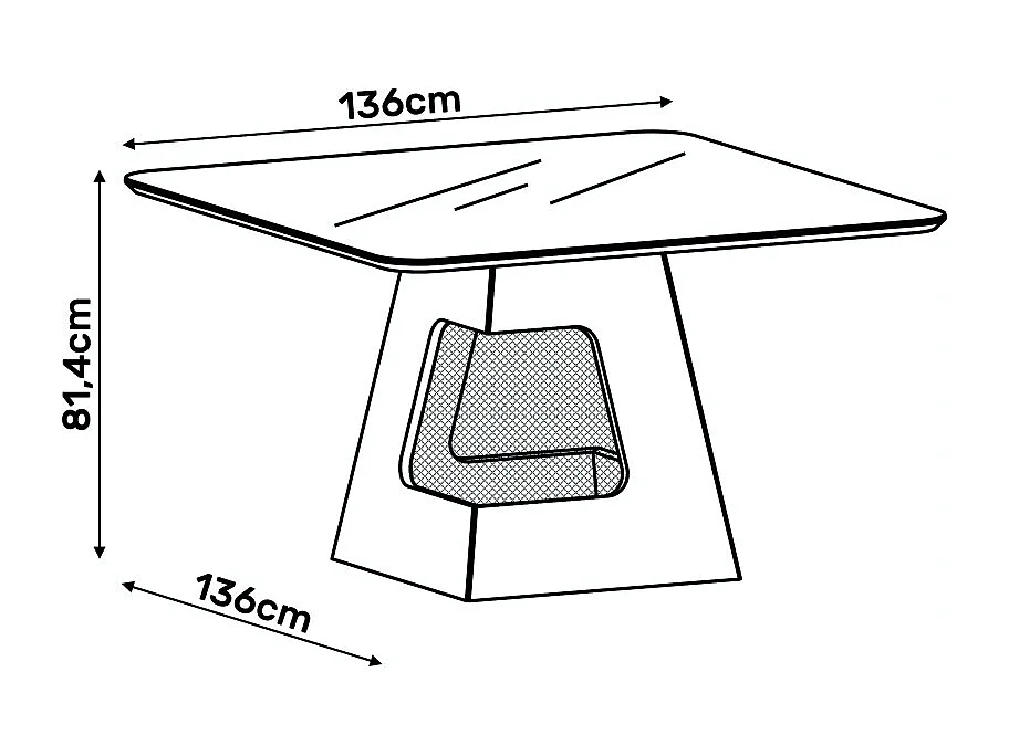 Table à Manger 8 Personnes Carrée 136 cm Chêne et Blanc