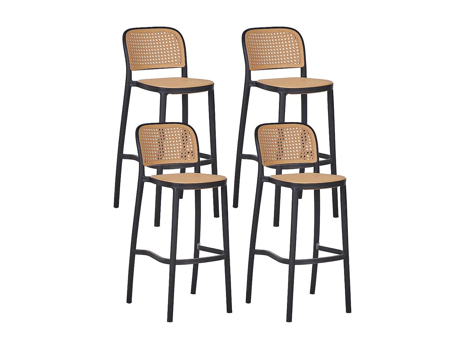 Set mit 4 Barstühlen PLOSE Kunststoff Beige