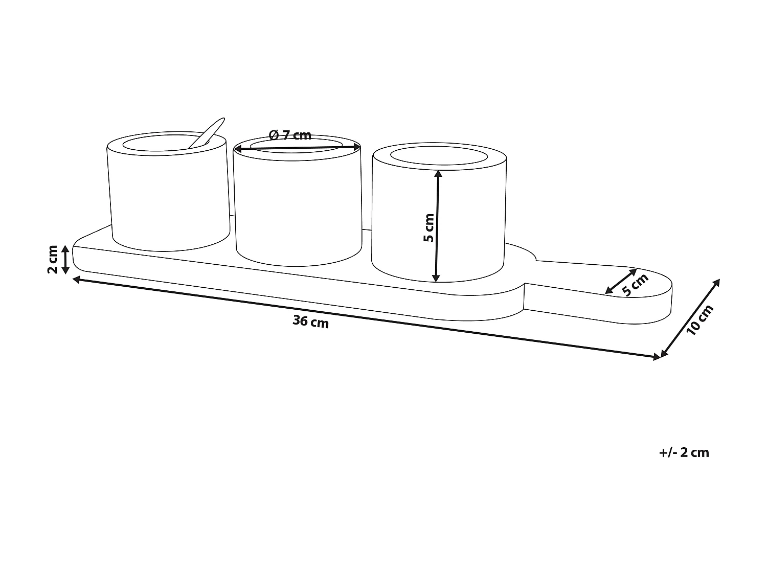 Plateau à 3 compartiments avec cuillère PATRAS Pierre Multicolore