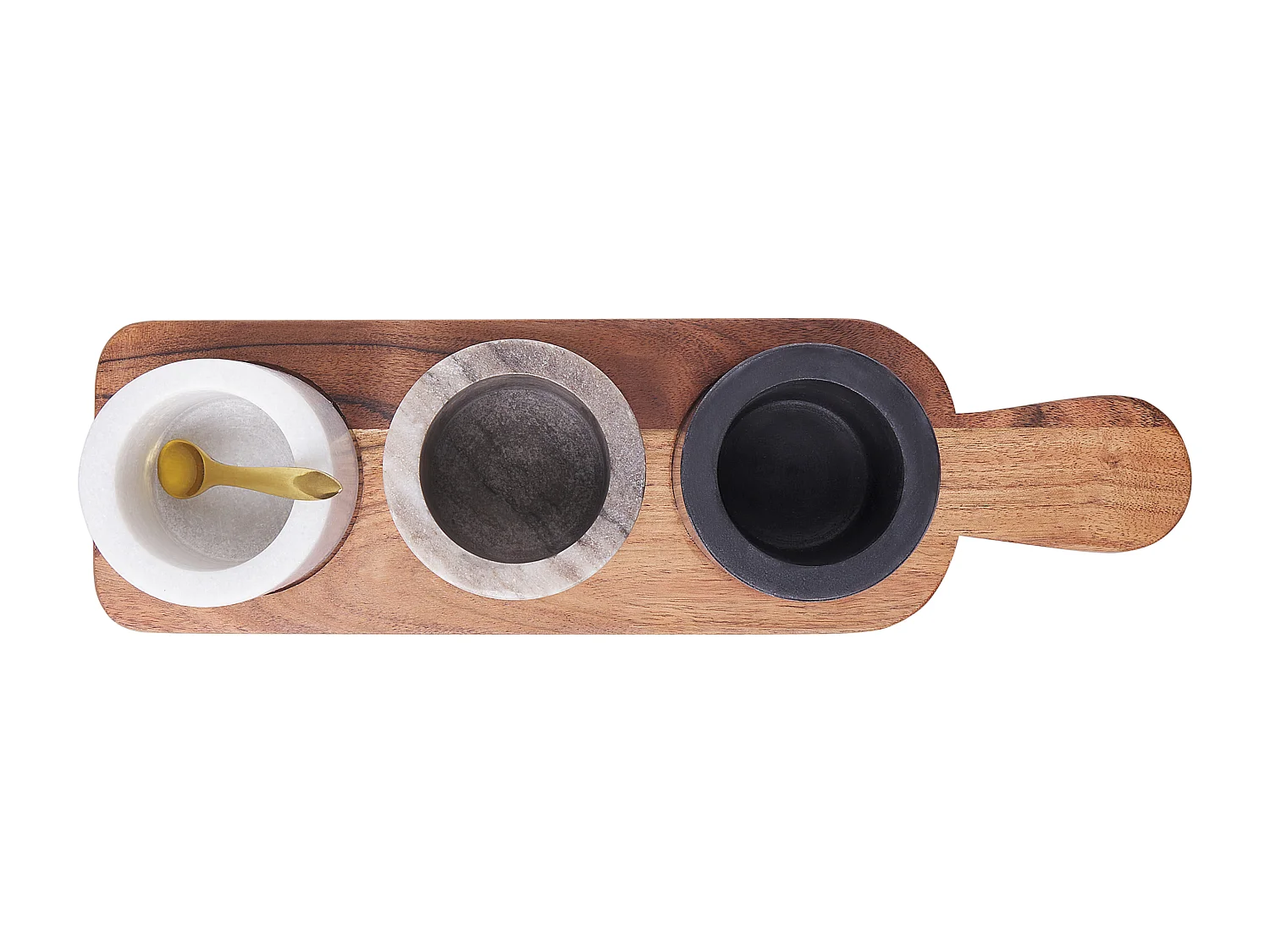 Servierbrett mit Schalen 3er Set PATRAS Stein Marmor Bunt